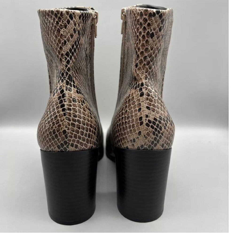 New Directions Glenda Ankle Boots Women’s Size 10 M Snake Print Booties Zip - Picture 5 of 6
